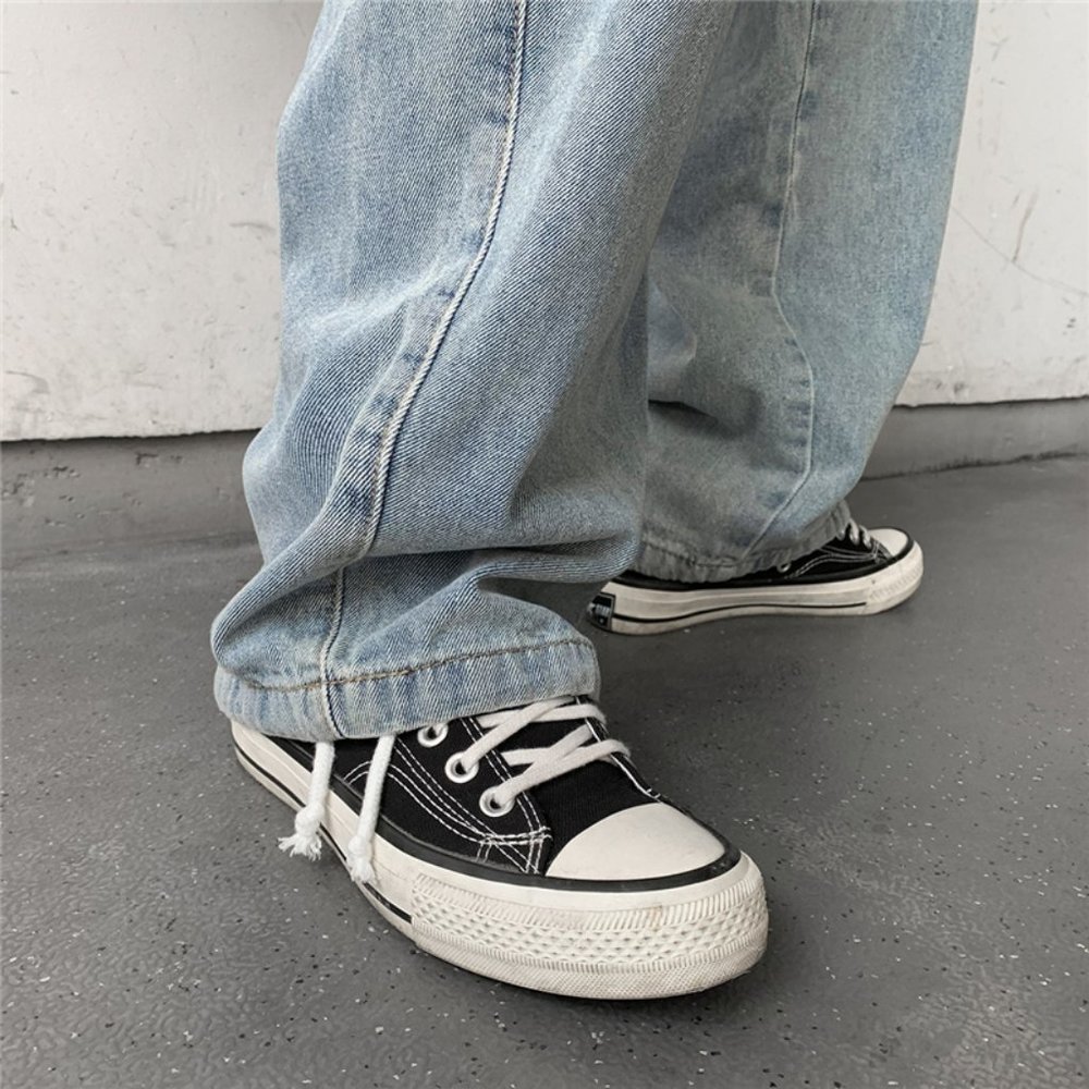 Korean Style Loose Wide Leg Jeans For Men Baggy De - Picture 6 of 6